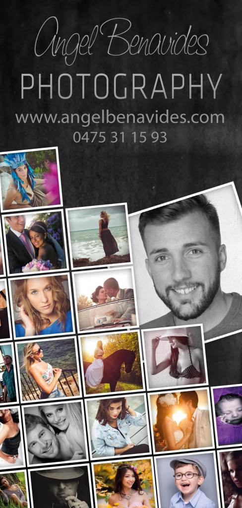 Angel Benavides le photographe de Bruxelles présente son flyers.